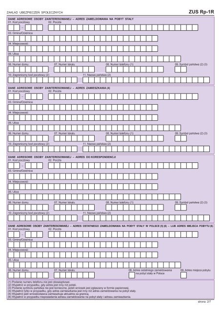 ZUS Rp-1R - Główna Strona ZUS