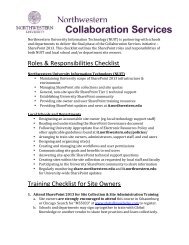 Roles & Responsibilities Checklist - Northwestern University ...