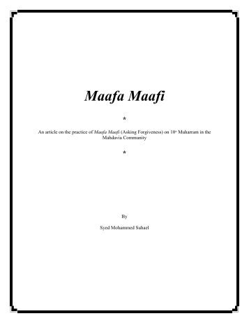 Maafa Maafi - Khalifatullah Mehdi