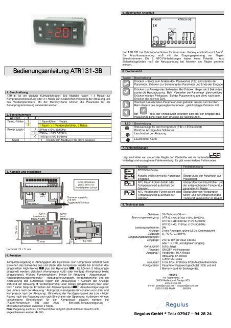 BA Regulus ATR131-3B - bei Regulus GmbH