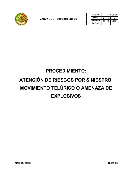 manual de procedimientos departamento de seguridad - LVIII ...