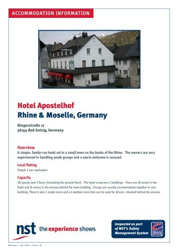 Hotel Apostelhof Rhine & Moselle, Germany - NST Travel Group