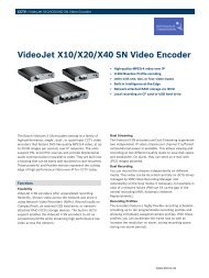 VideoJet X10/X20/X40 SN Video Encoder - SLD Security ...