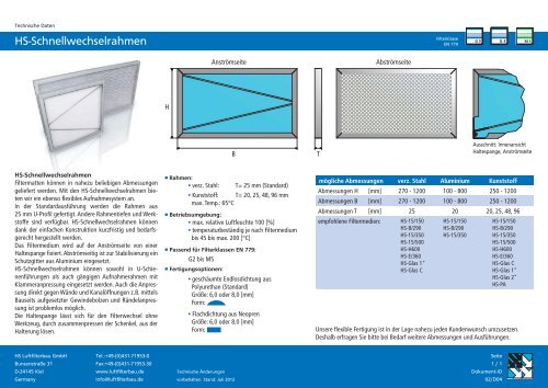 Clean air through experience - HS Luftfilterbau GmbH