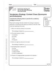 Vocabulary Strategy: Context Clues (Synonyms and Antonyms)