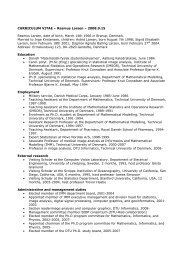 CURRICULUM VITAE â Rasmus Larsen â 2008.9 ... - DTU Informatics