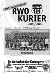 Wollen auch Sie im RWO-Kurier werben - Rot-Weiss Olympia ALZEY