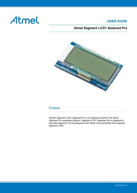 Atmel Segment LCD1 Xplained Pro (USER GUIDE) - Atmel Store