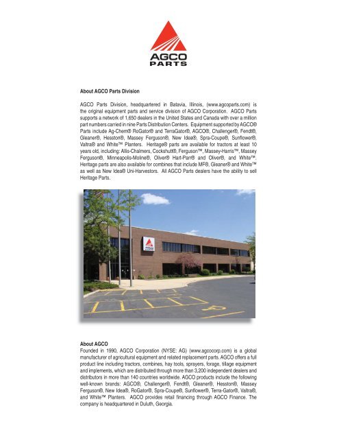 About AGCO Parts Division