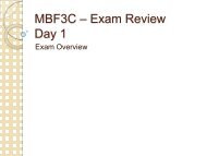 MBF3C – Exam Review Day 1