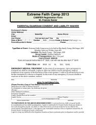 permission form - St. Francis Xavier Catholic Church and School ...