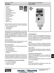 Elektronischer Druckschalter Serie SCPSD Kenndaten - Vogel Gruppe