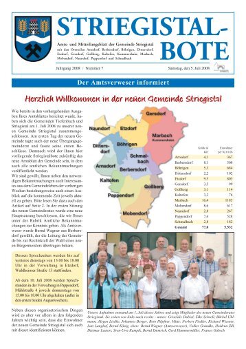 Der Amtsverweser informiert - Gemeinde Striegistal