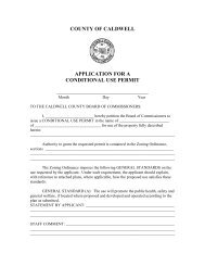 Conditional Use Permit Application Employee Health Policy Agreement - Caldwell County Government
