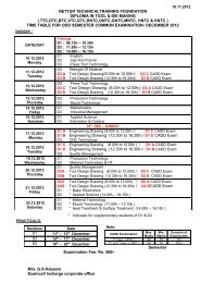 odd semester time table 2012 - NTTF