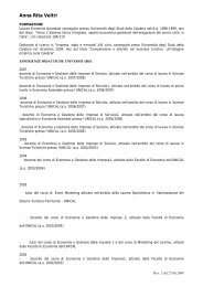 Curriculum Vitae e Pubblicazioni