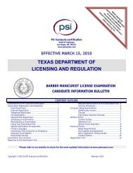 TEXAS DEPARTMENT OF LICENSING AND REGULATION - PSI