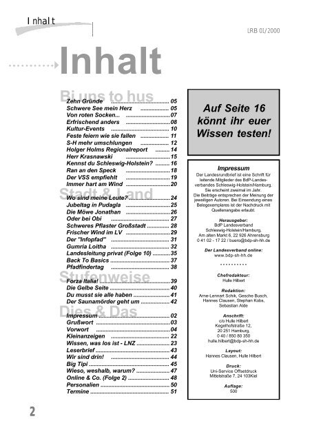 LRB 1'2000 - BdP Landesverband Schleswig-Holstein / Hamburg