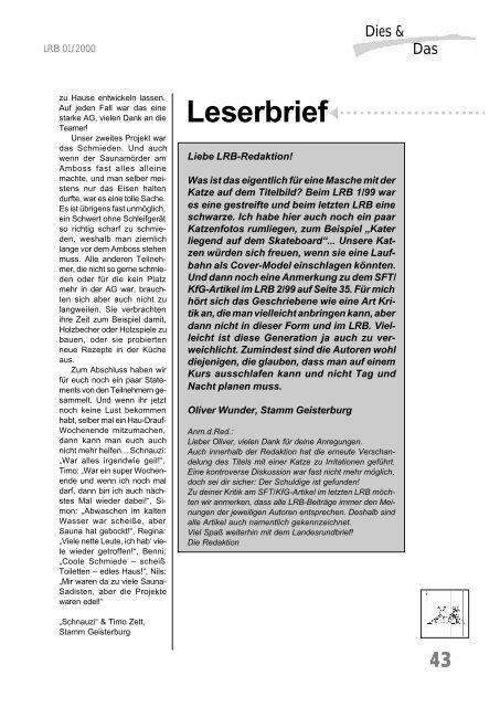 LRB 1'2000 - BdP Landesverband Schleswig-Holstein / Hamburg