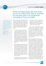 Rohm and Haas réalise des économies, accroît sa maîtrise des ...