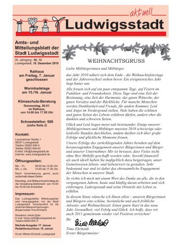 Amts- und Mitteilungsblatt der Stadt Ludwigsstadt