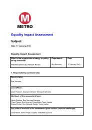 Wakefield Bus Network Review Equality Impact Assessment - Metro