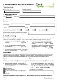 Outdoor Health Questionnaire Travel Actively - CLES