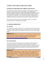 GUIDANCE FOR ORGANIC SHEEP AND GOATS