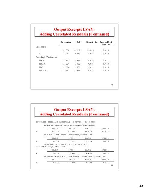 Introductory And Intermediate Growth Models - Mplus