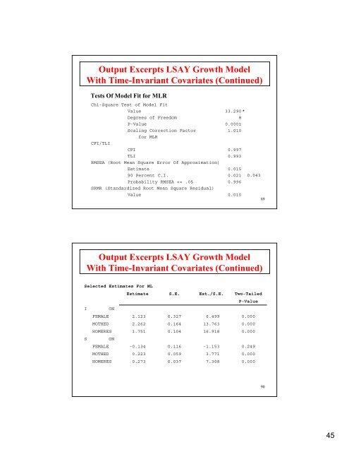 Introductory And Intermediate Growth Models - Mplus