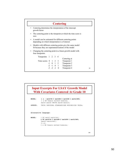 Introductory And Intermediate Growth Models - Mplus