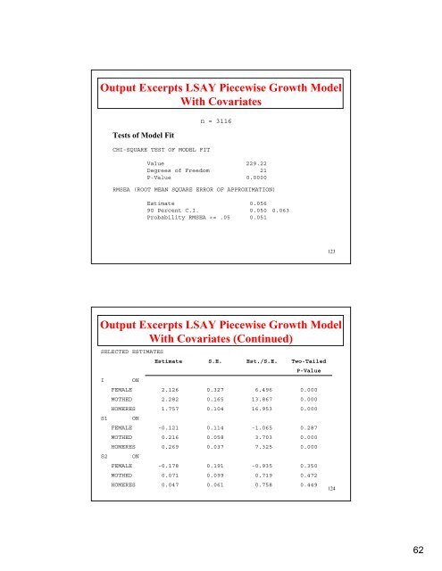 Introductory And Intermediate Growth Models - Mplus