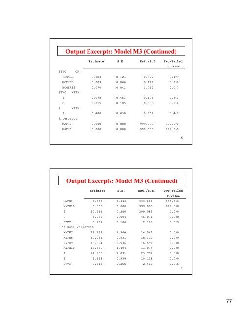 Introductory And Intermediate Growth Models - Mplus