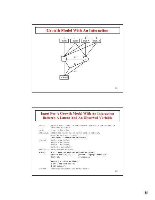 Introductory And Intermediate Growth Models - Mplus