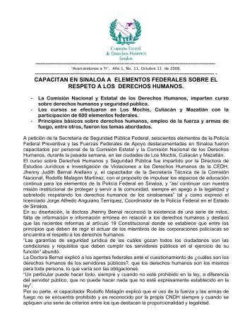 capacitan en sinaloa a elementos federales sobre el respeto a los ...