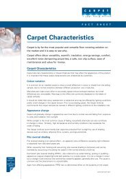 Carpet Characteristics fact sheet - Carpet Institute of Australia