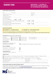 PDF booking form - The Nutrition Society