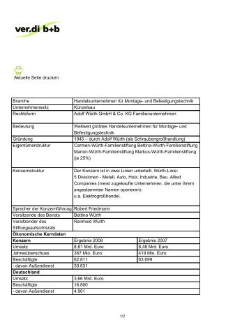 Druckansicht: ver.di b+b - Konzerne von A-Z - Archiv - Würth-Gruppe