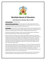 Westlake Board of Education - Westlake City Schools