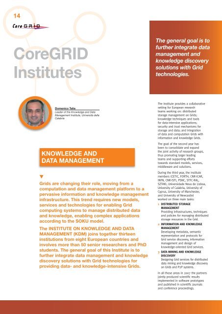 Annual report for download - CoreGRID Network of Excellence