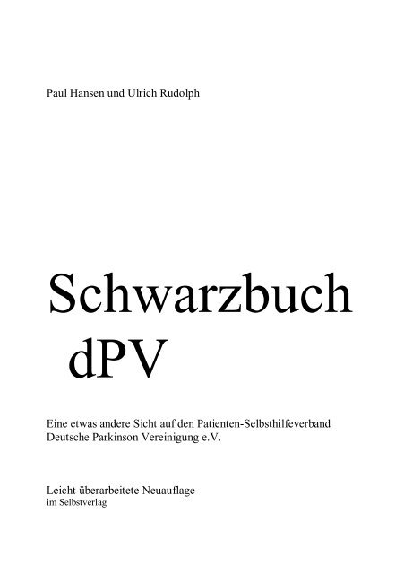 Paul Hansen und Ulrich Rudolph - Schwarzbuch dPV