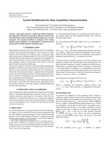 System Identification for Data Acquisition Characterization - Vrije ...