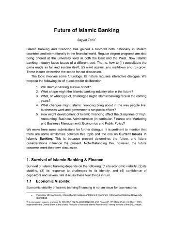 Future of Islamic Banking - IRTI