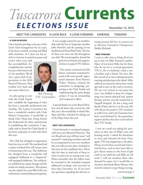 elections issue - Tuscarora Yacht Club