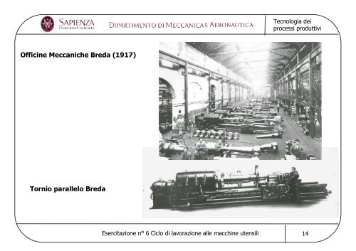 Esercitazione nÂ° 6 Ciclo di lavorazione alle macchine utensili