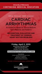 cardiac arrhythmias - University of Minnesota Continuing Medical ...