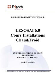 LESOSAI 6.0 Cours Installations Chaud/Froid