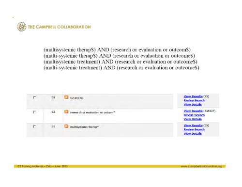 Information Retrieval - The Campbell Collaboration