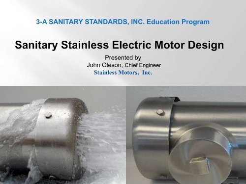Stainless Steel Motors (PDF) - 3-A Sanitary Standards
