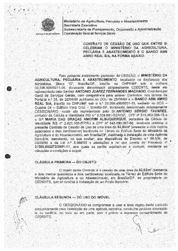 contrato banco abn amro real s.a - Ministério da Agricultura ...